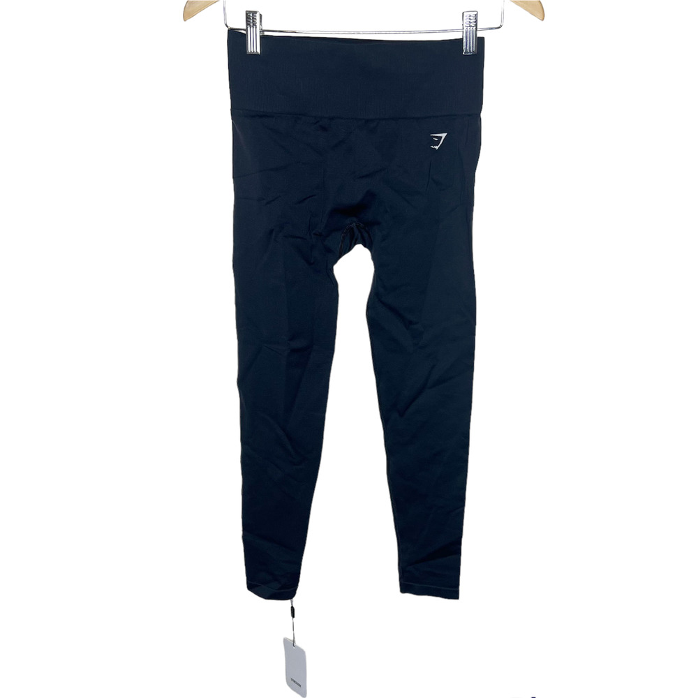 Gymshark Women's Fit Mid Rise Seamless Leggings Black White Size Small